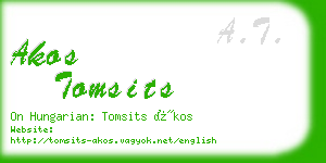 akos tomsits business card